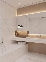 Use big marble slabs for the walls and tiles for the floor. Romo Stylish Bathroom White Marble Bathrooms Modern Bathroom Design