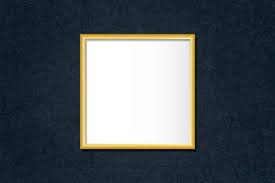 Download Free Vector Luxurious Golden Frame Mockup On A Wall Vector PSD Mockup Templates