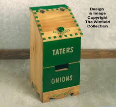 Like us on facebook and google + to be the first that gets out latest projects and to hep us keep adding free woodworking plans for you. Cabinets Tater Onion Box Woodworking Plan