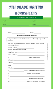 Grade 7 vocabulary worksheets printable may be used by anyone at home for teaching and understanding goal. 7th Grade Writing Worksheets Grade 7 Worksheets Free