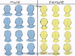 Male And Female Face Shape Reference By S Phoenix Deviantart Com On Deviantart Anime Face Shapes Drawing Face Shapes Drawing Tutorial Face