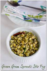 Or you could steam them until they are cooked according to your preference. Sprouted Green Gram Stir Fry Easy Sprouts Recipe Sharmis Passions