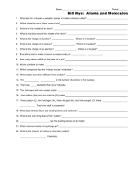 Student has got to just substitute the worksheet. Bill Nye Atoms And Molecules