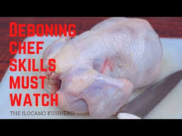 With the bird on the cutting board, lift the skin around the neck. Video Debone Whole Chicken