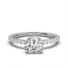 5ct Heart Lab Grown Diamond Engagement Ring | (F+ Color) |Platinum ...