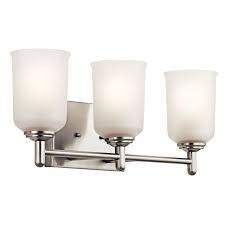 Kichler 10799niled 3 light 30 led wall mount bath light in brushed nickel. Shailene 21 3 Light Vanity Light In Olde Bronze Kichler Lighting