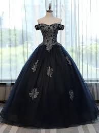 Ball Gown Black And Blue Wedding Dress Chic Wedding Dresses Ball Gown Off The Shoulder Black Tulle Bridal Gown Jks187 Prom Dresses Ball Gown Cheap Quinceanera Dresses Gowns