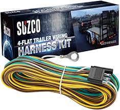 To ensure your trailer has safe, visible, and legal lighting, a trailer connector wiring adapter may be a necessary towing accessory. Amazon Com Suzco 36 Ft 4 Wire 4 Flat Trailer Light Wiring Harness Extension Kit Custom Made 28 Male 8 Female With 4 White Ground Wire 4 Way Plug 4 Pin Male Female Extension