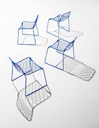 Criss Crossing Wire Rods Form The Back Of This Stripped Back Metal Chair Which Was Designed Mesh Chair Metal Outdoor Chairs Industrial Design Office Furniture