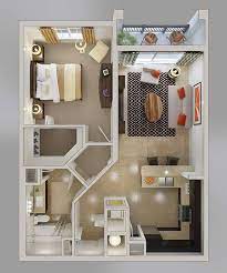 20 One Bedroom Apartment Plans For Singles And Couples Home Design Lover Apartment Layout Apartment Living Room Layout Apartment Design