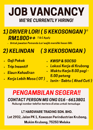Jawatan kosong terkini kerajaan 2021. Jawatan Kosong 1 Loyalty Hardware Trading Sdn Bhd Facebook