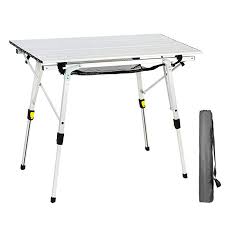 Amazon Com Portal Outdoor Folding Portable Picnic Camping Table With Adjustable Height Aluminum Roll In 2020 Camping Table Folding Camping Table Camping Kitchen Table