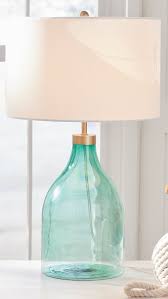 Sea Glass Table Lamp Grandin Road In 2020 Blue Glass Lamp Glass Table Lamp Sea Glass Decor