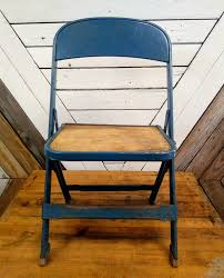 Kid Size Metal Folding Chair By Clarin Mfg Kid S Blue Etsy Folding Chair Metal Folding Chairs Chair