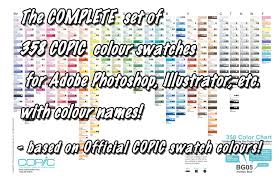 Copic Complete 358 Colour Swatches With Names By D Signer On