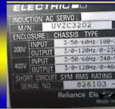 RELIANCE VZ3000 DIGITAL AC SERVO CONTROL DRIVE UVZC3202
