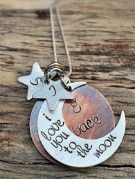 I Love You To The Moon And Back Necklace Etsy Back Necklace Star Charm Necklace Metal Stamped Jewelry