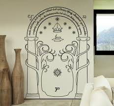 A Fantastic Design Illustrating The Doors Of Durin Also Known As West Door Of Moria An Ideal Decal For Those Fans Of The Lord Wall Sticker Wall Stickers Wall