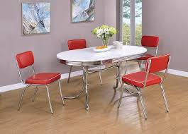 diner style nostalgic oval 5 pc dining set