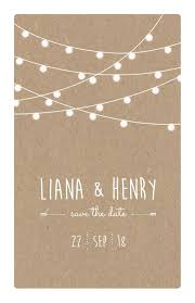 Save The Date Karte In Kraftpapieroptik Mit Lichterkette Safe The Date Hochzeit Karte Hochzeit Lichterketten Hochzeit