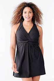 Plus Size Swimdress From Lands End Swimwear Swimsuit Plussize Swim Dress Plus Size Outfits Plus Size Swimsuits