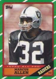 The 1983 topps set shrank to just 396 cards and, along with mike singletary, the marcus allen rookie card holds the most value in the set with gem mint graded copies regularly toping $400 at auction. Top Marcus Allen Football Cards Rookies Autographs More