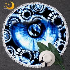 Monday, october 7, 2019 add comment edit. Blessliving Tie Dye Runde Strand Handtuch Auge Der Howling Wolf Picknick Matte 3d Mond Gedruckt Yoga Matte Mit Quasten Blau Tisch Abdeckung Bath Towels Aliexpress