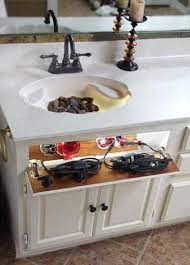 Kitchen sink front cabinet tray dryer. Hairdryer Cords Storage Install Tilt Out Front Face Under Sink Cabinet Home Decor Home Appliances Storage