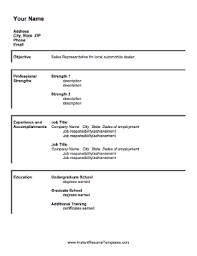sales representative resume template