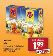 Eistee pfirsich, wasser mit sirup im las,mineralwasser, still oder mit kohlensäure refrescos,tónica, refresco ウィスキーde limón, té frío de limón, té frío de. Teekanne Frio 45g Angebot Bei Wasgau