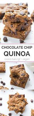 Chocolate Chip Quinoa Cookie Bars Simply Quinoa Recipe Gluten Free Chocolate Chip Cookies Gluten Free Chocolate Vegan Sweets