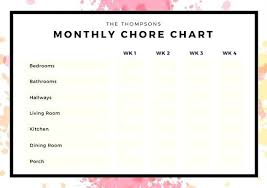 Chore Schedule Template Bookmylook Co