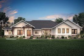 Ranch style house plans emphasize openness, with few interior walls and an efficient use of space. House Plan 51987 Ranch Style With 3366 Sq Ft 4 Bed 3 Bath 1 Half Bath