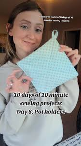 It's day 8 and we're making pot holders!! #10minutesewingproject #handmade  #sewtok #beginnerfriendly #elandemdesign #potholdertutorial #sewingtutorial  #sewingproject #10minutesewingproject ...