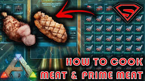 Ark How To Cook Meat Cooking Meat Prime Meat By Using A Campfire Industrial Grill Youtube