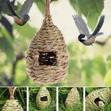 Most blue bird birdhouses have front or side doors which offer a safe and easy way to monitor nesting birds like the gilbertson nest box. Natural Grass Bird Nest Birdhouse Bird Cage Home Yard Decoration Small Bird House Cage Bird Egg Container Breeding Nest Bird Cages Nests Aliexpress