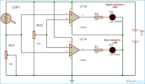 Dark And Light Indicator Circuit Circuit Light In The Dark Cool Electronics