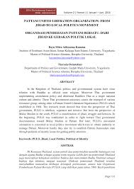 Check spelling or type a new query. Pdf Patani United Liberation Organization From Jihad To Local Politics Movement