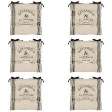 Coussin de salon de jardin summerset boulevard black (50 x 50 cm) 19,95 €. Lot De 6 Galettes De Chaises Bistrot Gris Atmosphera