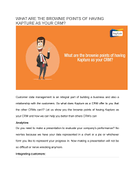 What Are The Brownie Points Of Having Kapture Crm For