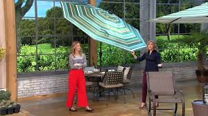 Atleisure 9 Light Solar Patio Umbrella With 44 Led S And Cover On
