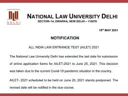 Clat exam date 2021 was scheduled to be conducted on june 13, 2021. Ailet 2021 Exam Postponed By Nlu Delhi Registration Date Extended Apply Online At Nludelhi Ac In