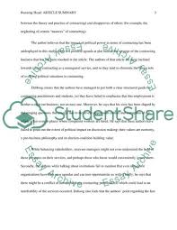 Highlight the positive aspects and facts presented in the publication. Summary For A Two Articles Essay Example Topics And Well Written Essays 2500 Words