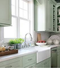 Oyster Shell Paint Color Green Kitchen Cabinets Kitchen Design Cottage Kitchens
