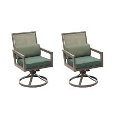 Backyard Creations Danbury Green Swivel Rocker Dining Patio Chair Set 2 Pack At Menards