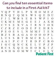 Can You Find The Ten Essential Items To Include In A First Aid Kit Click For Answers First Aid First Aid For Kids First Aid Kit