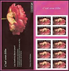 C'est une fille timbre à gratter. Timbre De Naissance C Est Une Fille Timbres De France Emis En 2005