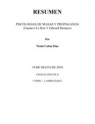 PSICOLOGÍAS DE MASAS Y PROPAGANDA (Gustave Le Bon Y Edward Bernays) -  Ensayos - neimi21