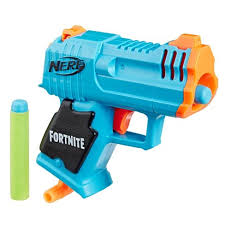 They feature an orange body and a purple dart head; Nerf Microshots Fortnite Hce Target