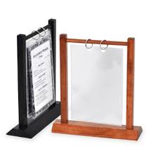 Wooden Double Post Menu Holder Menu Holders Wooden Menu Stand Menu Stand